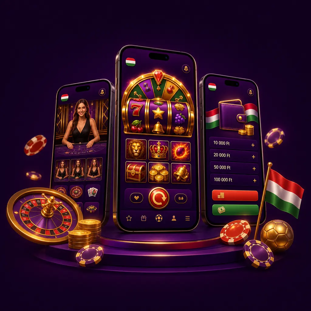A mobil HitnSpin app funkciói telefonképernyőkön a magyar játékosoknak